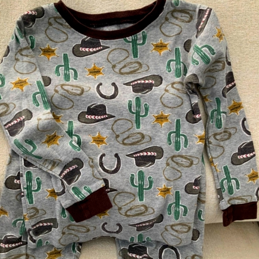 Cowboy Sheriff Cactus Snug Fit Cotton Pj Pajamas
